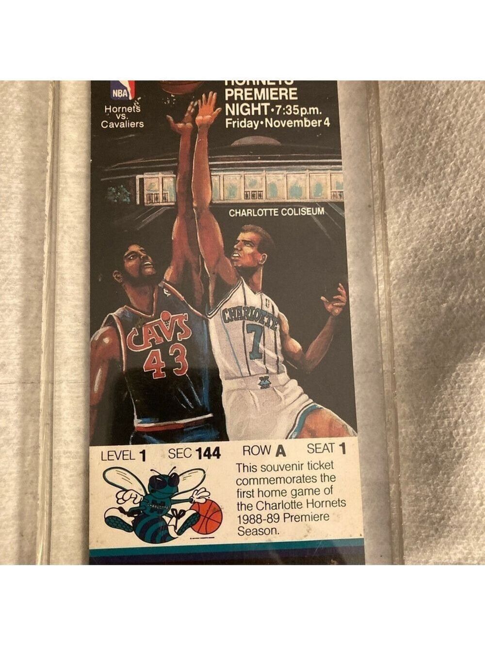 Charlotte Hornets 1988-89 Premiere Season Souvenir Ticket